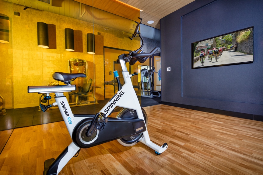 spin bike at scout fitness center a luxury apartment building in fairfax va