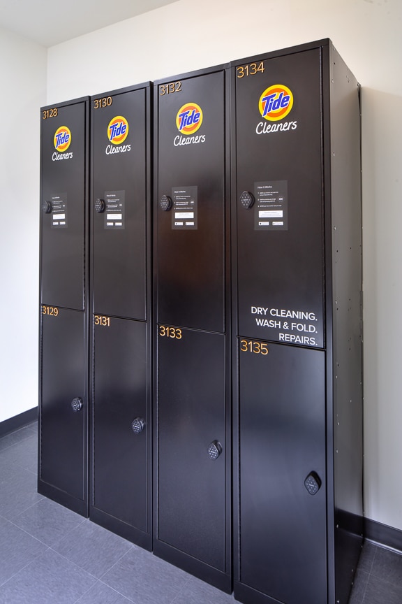 tide dry cleaning locker at scout luxury fairfax apartments